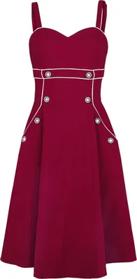 Produktbild von Voodoo Vixen Mittellanges Kleid Damen Claudia Red Seaside Dress rot 3XL
