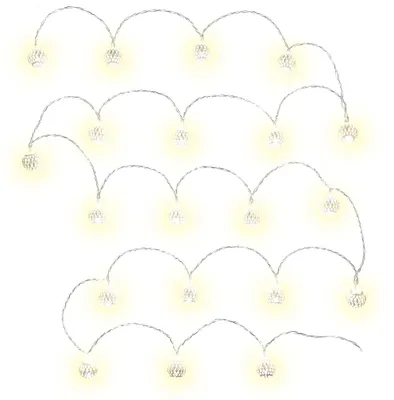 Obrázek produktu pro RETLUX RXL 272 Stříbrné koule 20LED, časovač 6/18 h, délka osvětleného kabelu 3 m, typ baterií 3 x AA, barva světla studená bílá, počet LED 20, krytí IP 20