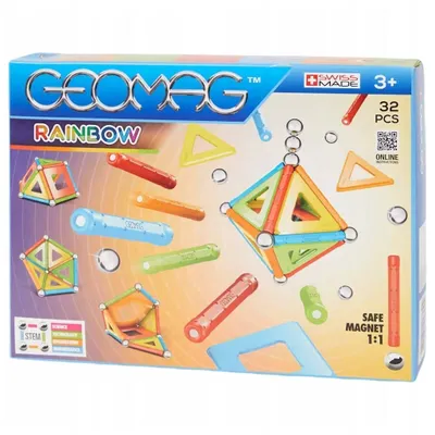 Produktbild von Geomag Rainbow Farbenfrohes Magnetisches Konstruktionsspielzeug Set 32-teilig