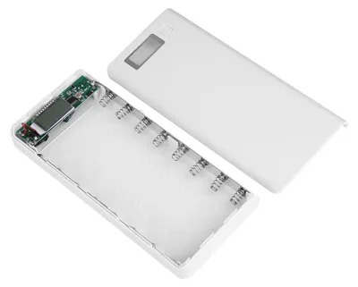 Produktbild von 8x18650 Batterie Power Bank Shell Case Box Dual USB Ports LCD Display Weiß
