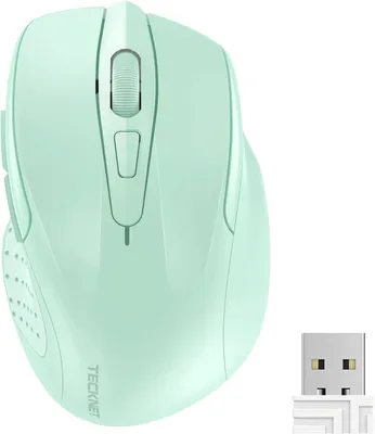 Produktbild von Kabellose Maus, Pro 2.4G 4000 DPI funkmaus 6 Tasten mit Nano Empfänger, 24 Monate Batterielaufzeit, 5 Einstellbare DPI für PC, Laptop, MacBook