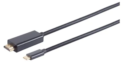 Produktbild von HDMI A Stecker/ USB 3.1 C Stecker, 4K, schwarz, 1m