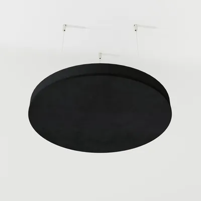 Produktbild von 2er-Pack – Abgehängtes Decken-Akustikpaneel aus Samtstoff „CIRCLES-Cinematic“ mit Befestigungsset|Akustiklösung| Schallabsorption [CIRCLES |Schwarz]
