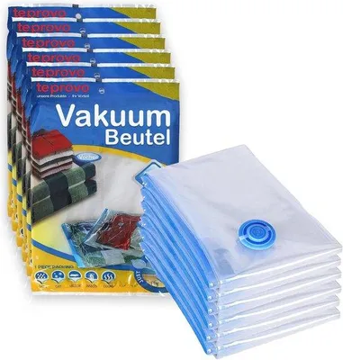 Produktbild von Famanu Vakuumbeutel für Kleidung und Bettwäsche - 6 Stück, Platzsparend und Wiederverwendbar, 80 x 60 cm