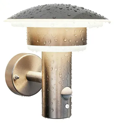 LED-Außenwandleuchte mit Bewegungsmelder, Edelstahl, 3000K, 1000 Lumen