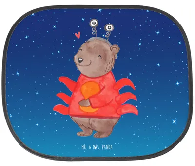 Produktbild von Mr. & Mrs. Panda Sonnenschutz Auto Krebs Astrologie - Sternenhimmel Blau - Geschenk, Sternzeichen, Kfz, für Autoscheiben, Geburtstagsgeschenk, Tierkreiszeichen, saugnapf