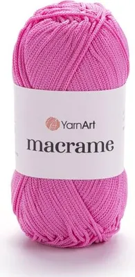 Produktbild von YarnArt Makramee-Garn 1,5 mm – Farbe 147 Rosa | Stabil & vielseitig | Ideal für Dekoration, Taschen & DIY-Projekte - 90g