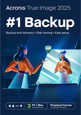 Zdjęcie produktu dla Acronis True Image 2025 | 3 urządzenia | Licencja wieczysta | Pełna wersja | Windows/Mac | Wersja do pobrania