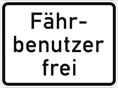 Produktbild von Verkehrsschild VZ1028-34, Fährbenutzer frei, Alu, RA2, 420x315 mm