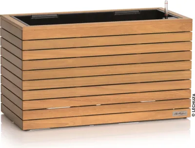 Obrázok produktu pre LECHUZA PALO Natural Wood 80 wide low, Vysadzovač, Voľne stojace, Eukalyptus, Drevo, Drevo, Obdĺžnik, Vnútorná / vonkajšia