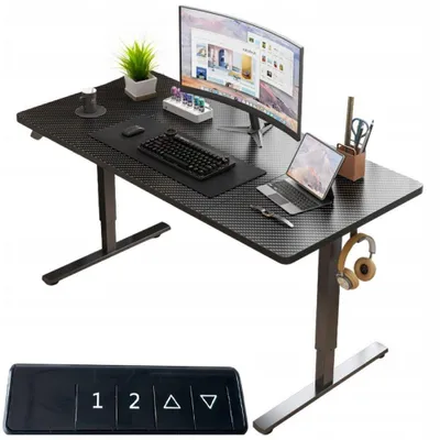 Obrázek produktu pro Elektrický stůl s výškovým nastavením, černý, 120 cm, výška nastavitelná v rozmezí 72–118 cm