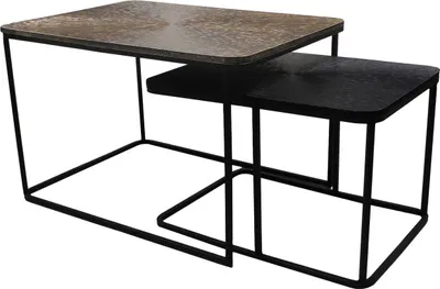 Produktbild von Beistelltisch Couchtisch Moderno 2er Set Gold Schwarz