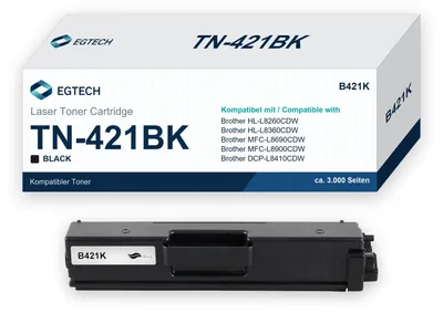 Produktbild von Toner kompatibel mit Brother TN-421BK HL-L8260CDW HL-L8360CDW MFC-L8900CDW