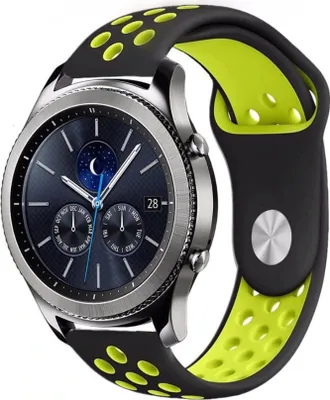 Produktbild von Strap-it Samsung Gear S3 Classic / Frontier Sportarmband (Schwarz / Gelb)