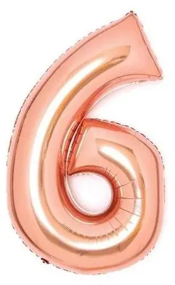 Image de Ballon en aluminium « 6 » rose doré, 46 x 66 cm - Amscan