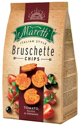 Image de Maretti Bruschette Chips à la tomate, à l'olive et à l'origan 150g