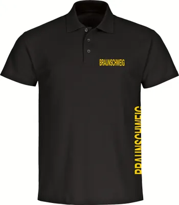 Produktbild von multifanshop Poloshirt - Braunschweig - Brust & Seite, schwarz-1, Größe L
