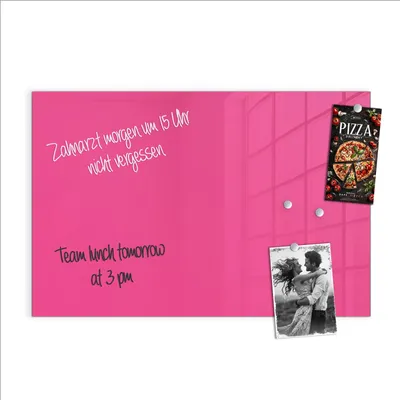 Produktbild von Magnettafel 90x60cm Pinnwand Whiteboard beschreibbar - Pinker Hintergrund