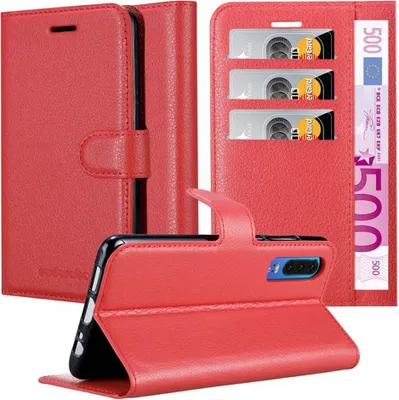 Immagine prodotto di Cadorabo custodia per Huawei P30 custodia protettiva in rosso custodia per cellulare cover chiusura magnetica