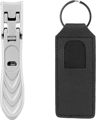 Produktbild von INF Fingernagelknipser aus Edelstahl mit Lederetui - Silber
