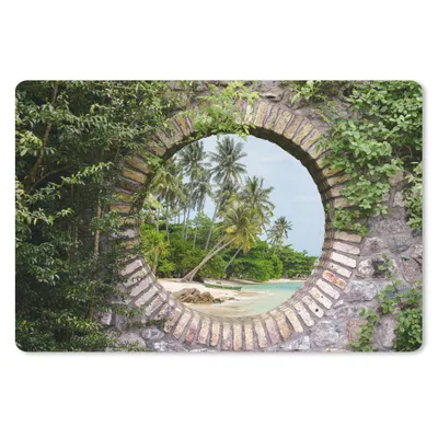 Produktbild von MuchoWow® Schreibtischunterlage Palmen - Tropisch - Durchsichtig - Strand 60x40 cm - XXL Mauspad - Großes Mauspad
