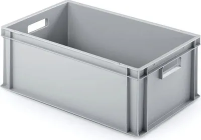 Produktbild von Eurobehälter mit offenem Griff | HxBxT 22x40x60cm | 38 Liter | Grau | Eurobox, Transportbox, Transportbehälter, Stapelbehälter