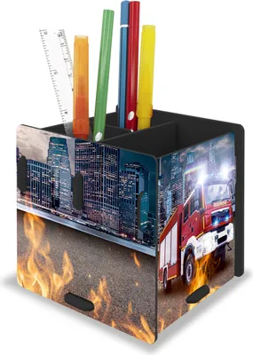 Produktbild von itenga Stifteköcher "Feuerwehr" steckbar aus Kunststoff