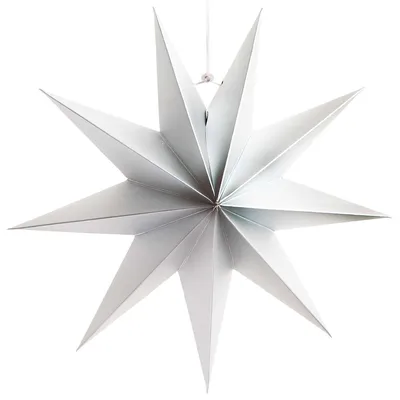 Produktbild von Papierstern auffaltbar 28cm silber matt