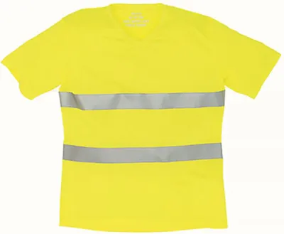 Produktbild von YOKO HVJ910 | Herren Hi Vis Top Cool Super Light V-Neck Arbeits T-Shirt - Farbe: Hi-Vis Yellow - Größe: XXL