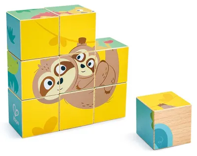Produktbild von Hape Holz Tier Puzzle Bausteine - Lernspielzeug Tiere
