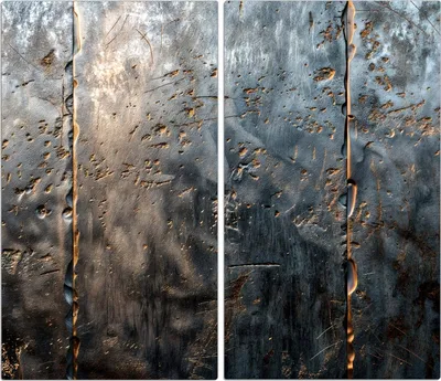 Produktbild von Spritzschutz Herdabdeckplatte Schneidebrett aus Glas Metalltextur 2-Teilig (60x52cm)