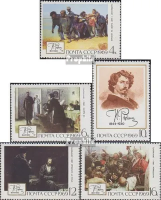 Produktbild von Briefmarken Sowjetunion 1969 Mi 3651-3655 (kompl.Ausg.) postfrisch 125. Geburtstag Rjepins