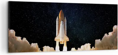 Produktbild von Bild auf Leinwand - Leinwandbild - Einteilig - Abheben Rakete Kosmos - 100x40cm - Wand Bild - Wanddeko - Wandbilder - Leinwanddruck - Bilder - Wanddekoration - Leinwand bilder - AB100x40-4531