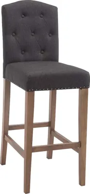 Produktbild von Eleganter Barhocker – Barhocker aus Gummi – Hoher Sitzkomfort – Robustes Rubberhout-Gestell | Kleidungsfarbe: Antiker Heiler | Farbe: dunkelgrau