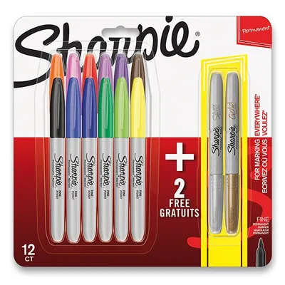 Obrázek produktu pro Sharpie 2061126 Sharpie Permanent Marker Fein Rundsp. F 0,9mm BigPack 12+2 Blister