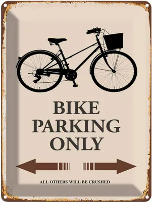 Produktbild von vianmo Blechschild 40x30 cm Bike parking only Fahrrad parken