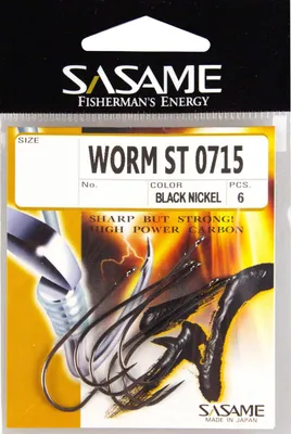Produktbild von Sasame Haken Worm 0715 - 6 Jighaken, Größe:2