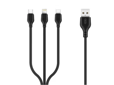 Obrázok produktu pre PINBOX XONB103BK, 1 m, USB A, USB C/Micro-USB B/Lightning, USB 2.0, Čierna