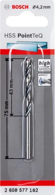 Immagine prodotto di Punta elicoidale in metallo HSS PointTeQ, DIN 338, 4,2 mm, confezione da 1 pz