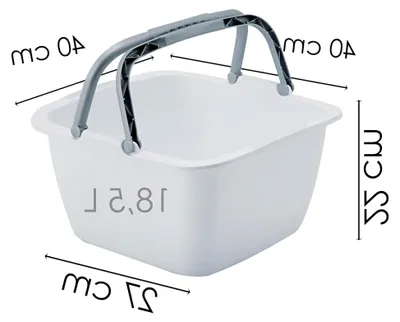 Produktbild von Schüssel mit Tragegriff Waschschüssel 18,5 Liter 40 x 40 cm Quadratisch Spülschüssel Wasserschüssel Tragekorb Kunststoff Spüle Korb Waschbecken Aufbewahrung Camping Abwaschschüssel Plastik Eimer