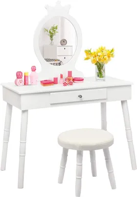 Produktbild von FANTASK 2 in 1 Kinderschminktisch, Schminktisch & Schreibtisch mit abnehmbarem S