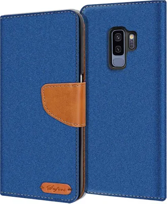 Produktbild von Conie Jeans Style Klapp Tasche für Samsung Galaxy S9 Plus Kartenfach Hülle Rundumschutz in Blau