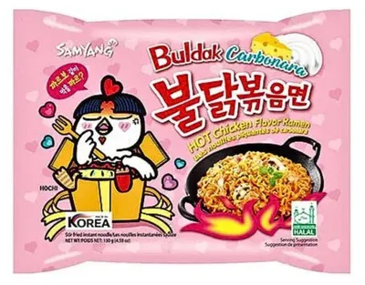 Image de Buldak Hot Chicken Carbonara Flavour Nouilles Ramen 5 pièces 650g