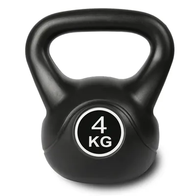 Produktbild von Kugelhantel 4kg Schwarz Kettlebell Schwunghantel Rundgewicht Fitness Krafttraining Kugelgewicht