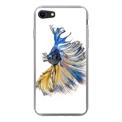 Produktbild von MuchoWow® Handyhülle Schutzhülle Hülle für iPhone 8 Fisch - Schwanz - Blau Silikon Softcase Handy Hülle - Schutzhaube