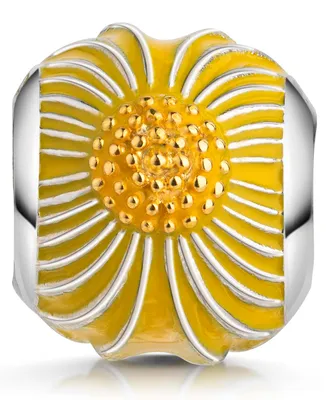 Image de MATERIA by Matthias Wagner Pendentif « Marguerite » en argent 925 rhodié, émaillé et plaqué or 1693