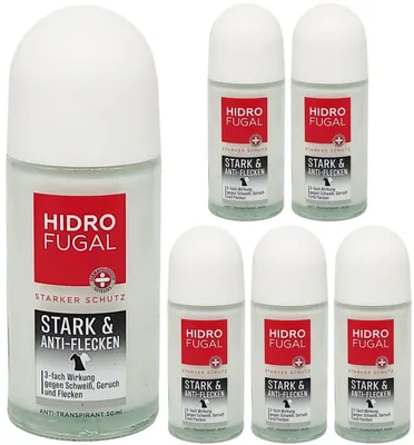 Produktbild von Hidrofugal Deo Roll-on Stark & Anti-Flecken Antitranspirant 6x 50ml