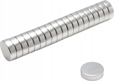 Zdjęcie produktu dla Magnes Neodymowy Walcowy  10x3 mm mm N38 10 szt.