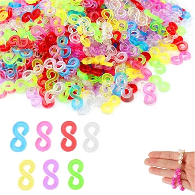 1500 S-Clips für Loom-Armbänder, bunt, sicher, DIY