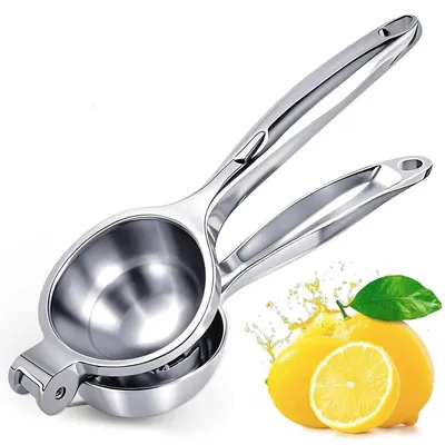 Produktbild von Zitronenpresse aus Edelstahl - Manuelle Saftpresse für Zitrusfrüchte - Obstpresse für Zitronen, Limetten, Orangen und Granatäpfel - Spülmaschinengeeignet